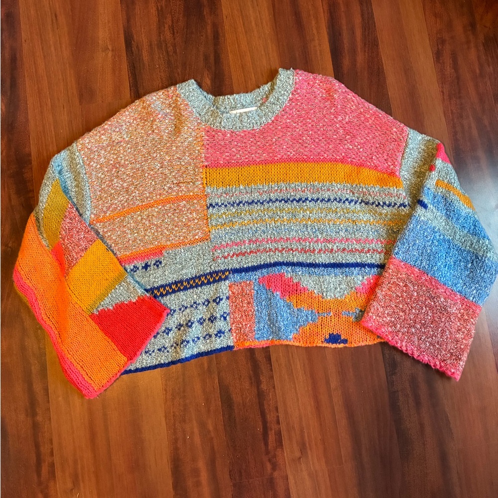 Francesca’s Multicolored Bell Sleeve Sweater